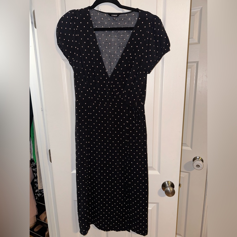 Polka dot wrap dress